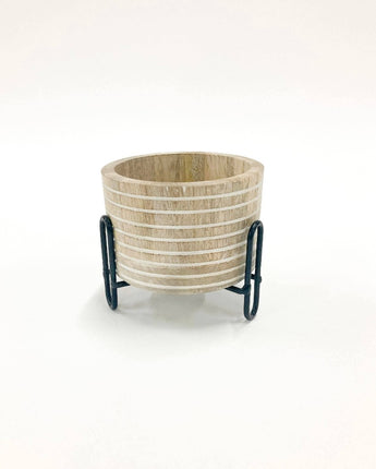 Small Striped Planter 3.75x3.75x5in