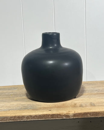 Black Round Vase