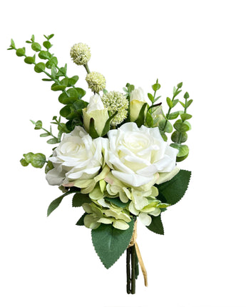 Artificial Rose and Eucalyptus Bouquet Arrangement