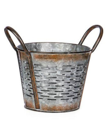 Round Tin Planter