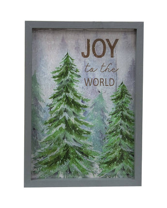 "JOY to the World" Frame w/Trees