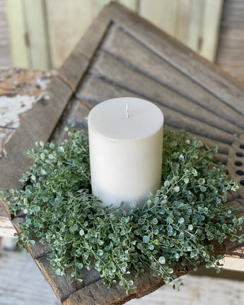 Shimmering Tremble Leaf Candle Ring 12" All Season Greenery