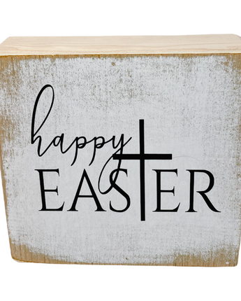 "Happy Easter" (with cross) Farmhouse Sign